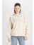 Loose Fit Yarım Fermuarlı Dik Yaka Baskılı Kalın Sweatshirt D6566AX24WN 3