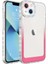 - Apple iPhone 13 - Kılıf Simli ve Renk Geçiş Tasarımlı Lens Korumalı Park Kapak - Beyaz-Pembe - T24464 1