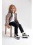 Unisex Çocuk Siyah Baskı Hakiki Deri Anatomik Sneakers Bot 2