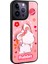 - Apple iPhone 14 Pro Max - Kılıf Parlayan Kabartmalı İkonik Figürlü Amas Silikon Kapak - Pembe 5