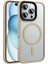 Apple iPhone 16 Pro Kılıf Mat Arka Yüzey Wireless Şarj Özellikli Zore Flet Magsafe Kapak, Rose Gold 1