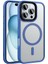Apple iPhone 16 Pro Kılıf Mat Arka Yüzey Wireless Şarj Özellikli Zore Flet Magsafe Kapak, Mavi 1