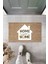Dijital Baskı Kahverengi Home Sweet Home Yazılı Beyaz Ev Dekoratif Kapı Paspası K-2006 1
