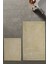 Ekose Desen Pamuklu Klozet Takımı Banyo Paspası Seti 60X100 + 50X60 Bej 2