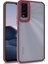 - Vivo Y20 - Kılıf Arkası Şeffaf Kamera Çevresi Parlak Zıt Renkli Flora Kapak - Kırmızı - T22324 1