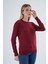 Kadın BORDO %100 Organik Pamuk Bisiklet Yaka Triko Kazak Bluz TRIST-6101 2