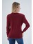 Kadın BORDO %100 Organik Pamuk Bisiklet Yaka Triko Kazak Bluz TRIST-6101 3