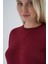 Kadın BORDO %100 Organik Pamuk Bisiklet Yaka Triko Kazak Bluz TRIST-6101 4