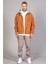 Erkek Camel Çıkarılabilir Kapüşonlu Oversize Pamuklu Kadife Ceket 5