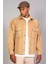 Erkek Bej Gömlek Model Oversize Pamuklu Kadife Ceket 3