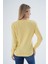 Kadın Sarı %100 Organik Pamuk V Yaka Triko Kazak Bluz TRIST-6102 5