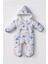 Çiçek ve Dinozor Desenli Içi Kürklü Patikli Kapüşonlu Kışlık Erkek Kız Bebek Astronot Tulum Kozmonot 1