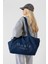Nakış Detaylı Ortaboy %100 Pamuk Indigo Kadın Omuz Çantası Tote Bag 1