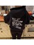 Slogan Baskılı Siyah Kapşonlu Sweatshirt 4