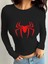 Uzun Kol Spider Baskılı Siyah Bluz Body 1