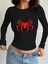 Uzun Kol Spider Baskılı Siyah Bluz Body 2