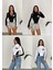 68 Number Yarışçı Siyah Uzun Kollu Bluz Crop 2