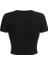 Kemer Boy Black Formidable Detail Baskılı Crop Bluz 4