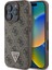 iPhone 16 Pro Kılıf Guess Lisanslı Magsafe Özellikli Pu Deri 4g Desenli Taşlı Üçgen Logo Kahverengi 1