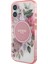 iPhone 16 Kılıf Guess Lisanslı Magsafe Özellikli Iml Baskılı Yazı Logolu Flower Tonal Circle Pembe 2