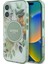 iPhone 16 Kılıf Guess Lisanslı Magsafe Özellikli Iml Baskılı Yazı Logolu Flower Tonal Circle Yeşil 1