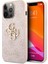 iPhone 13 Pro Max Kılıf Guess Orjinal Lisanslı Pu Deri 4g Desen Metal Büyük 4g ve Yazı Logolu Pembe 1