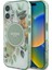 iPhone 16 Plus Kılıf Lisanslı Magsafe Özellikli Iml Baskı Yazı Logo Flower Tonal Circle Yeşil 1