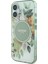 iPhone 16 Plus Kılıf Lisanslı Magsafe Özellikli Iml Baskı Yazı Logo Flower Tonal Circle Yeşil 2