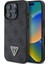 iPhone 16 Pro Max Kılıf Guess Lisanslı Magsafe Özellikli Pu Deri 4g Desenli Taşlı Üçgen Logolu Siyah 1