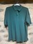 men Erkek Yarım Pat Gömlek Yaka Desenli Oversize Triko T-Shirt Yeşil 1