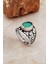 Paraiba Taşlı Çekiç Dövme Elişi Tasarım Gümüş Yüzük 5838 1
