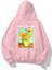 Kapüşonlu Içi Polar Vincent Van Gogh Baskılı Pembe Hoodie Sweatshirt 1