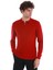 Kırmızı Regular Fit Jakarlı Polo Yaka Yünlü Triko Kazak 3