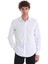 Beyaz Comfort Fit Baskılı Slim Yaka Uzun Kollu Spor Gömlek 1