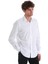 Beyaz Comfort Fit Baskılı Slim Yaka Uzun Kollu Spor Gömlek 3
