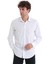 Beyaz Comfort Fit Baskılı Slim Yaka Uzun Kollu Spor Gömlek 4