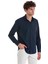 Lacivert Slim Fit Düz Slim Yaka Pamuklu Uzun Kollu Gömlek 4