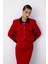 Kontrast Kısa Tüvit Ceket - Kırmızı 2