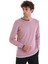 Pembe Regular Fit Düz Bisiklet Yaka Yünlü Triko Kazak 3