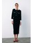 Süs Düğmeli Tüvit Kalem Etek - Siyah 2