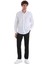 Beyaz Comfort Fit Düz 100% Pamuk Slim Yaka Uzun Kollu Spor Gömlek 2