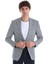 Lacivert Comfort Fit Desenli Mono Yaka Klasik Ceket 3