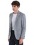 Lacivert Comfort Fit Desenli Mono Yaka Klasik Ceket 4