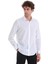 Beyaz Comfort Fit Düz 100% Pamuk Slim Yaka Uzun Kollu Spor Gömlek 4