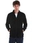 Siyah Regular Fit Tam Fermuarlı Polar Sweatshirt 1