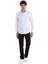 Beyaz Slim Fit Düz 100% Pamuk Açık Italyan Yaka Uzun Kollu Saten Gömlek 2