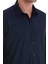 Lacivert Slim Fit Düz Slim Yaka Pamuklu Uzun Kollu Spor Gömlek 5