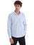 Mavi Slim Fit Düz Slim Yaka Pamuklu Uzun Kollu Spor Gömlek 3