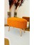 Ahşap Ayaklı Teddy Kumaş Dekoratif Puf Bench 1