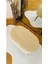 Oval Model Ahşap Ayaklı Teddy Kumaş Dekoratif Puf Bench 3